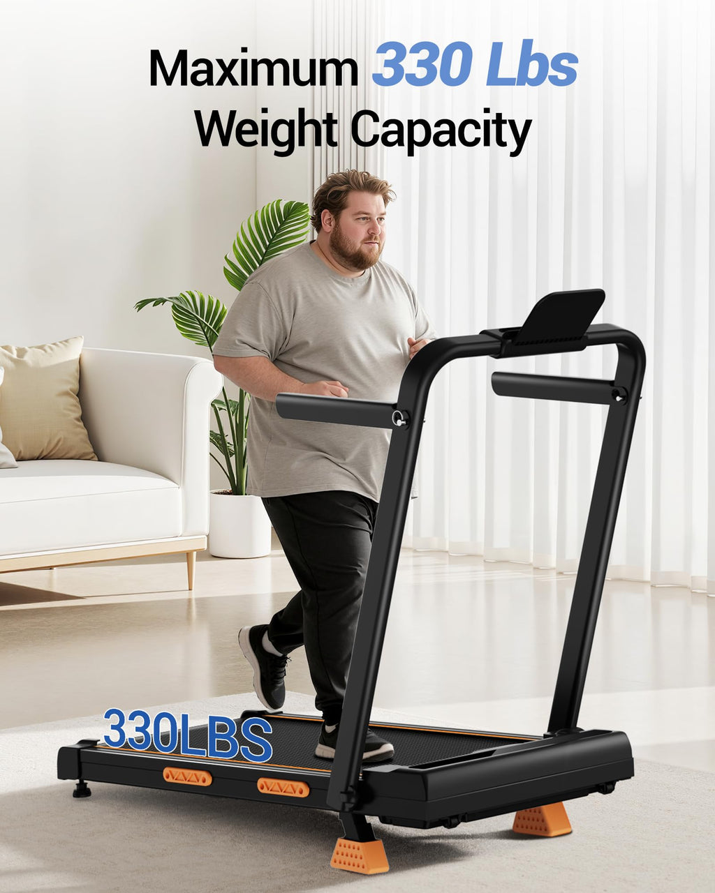 CURSOR FITNESS 16% Incline Walking Pad Treadmill - 4-in-1 Home Use