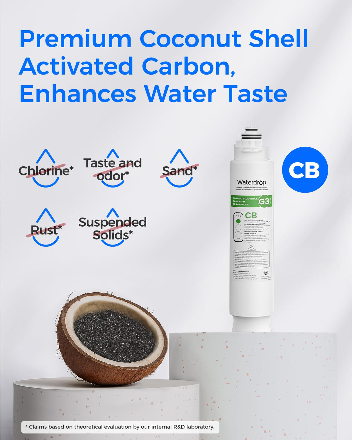 WATERDROP G3-2CFCB Filter Replacement for G3-W, G3P600, G3P800