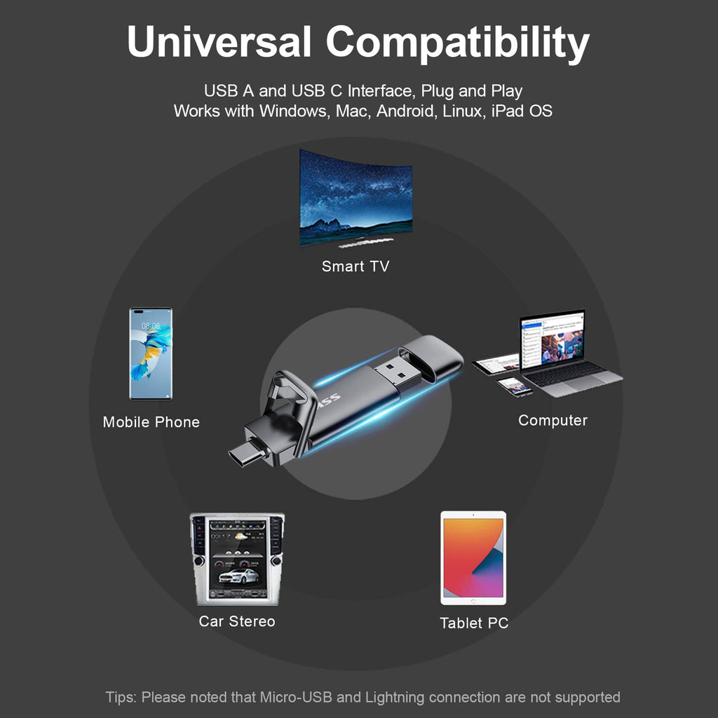 SSK 1TB USB Drive External SSD 550MB/s Dual-Drive