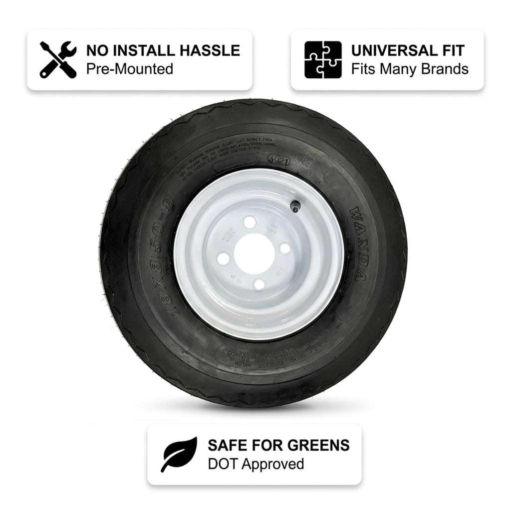 ECUSTOMRIM 4-Pack 8" Golf Cart Wheels & Tires - 18x8.50-8