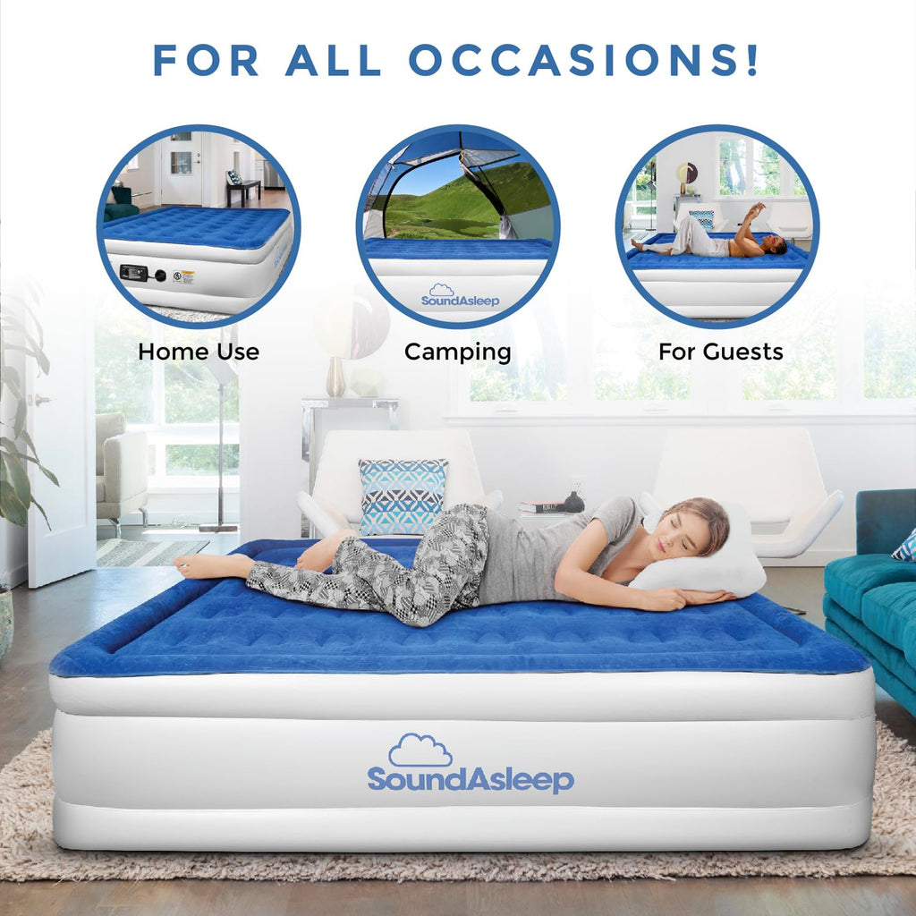 SOUNDASLEEP PRODUCTS Dream Series Luxury Air Mattress with Pump - Queen Size