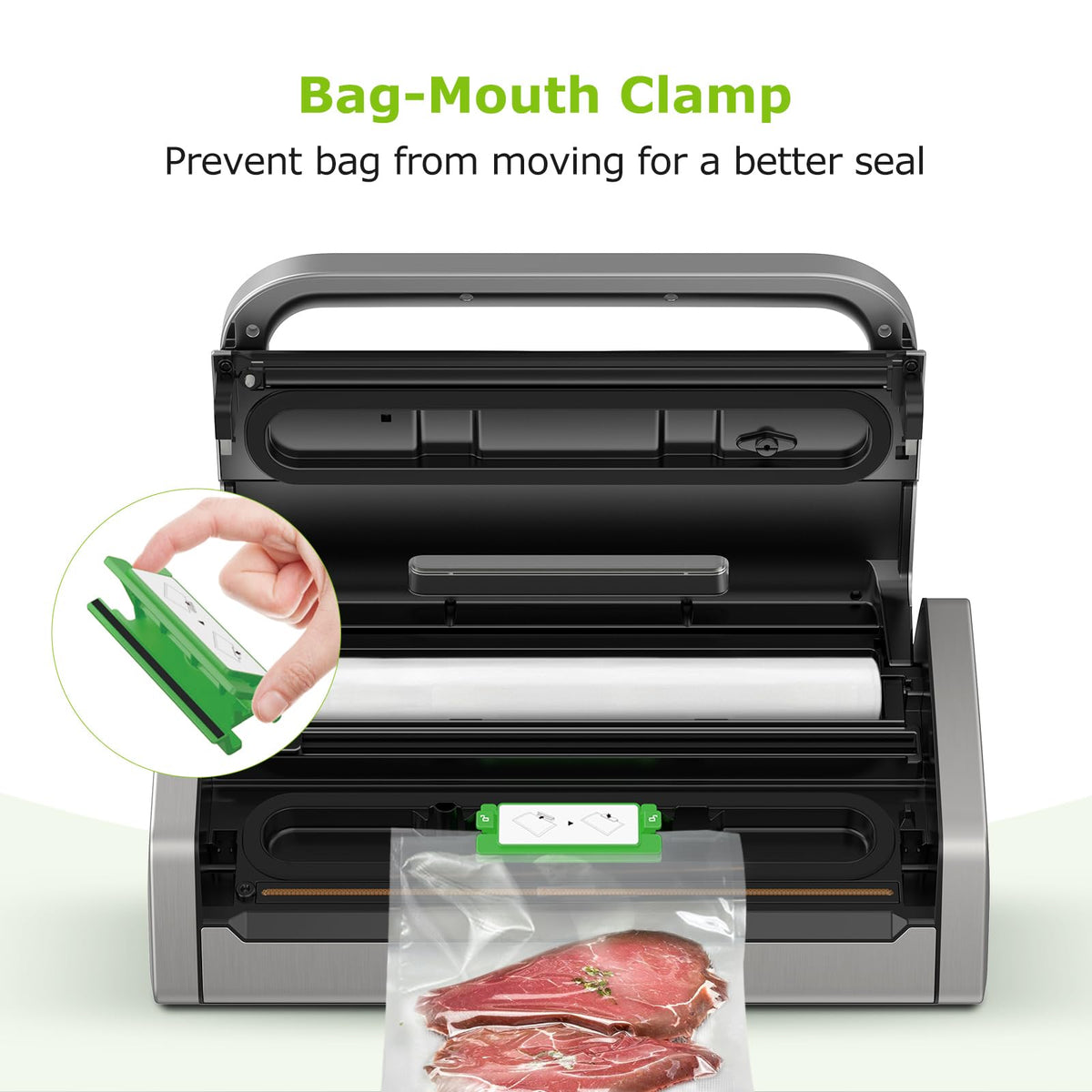 BONSENKITCHEN Vacuum Sealer Machine with Built-in Cutter & Bags