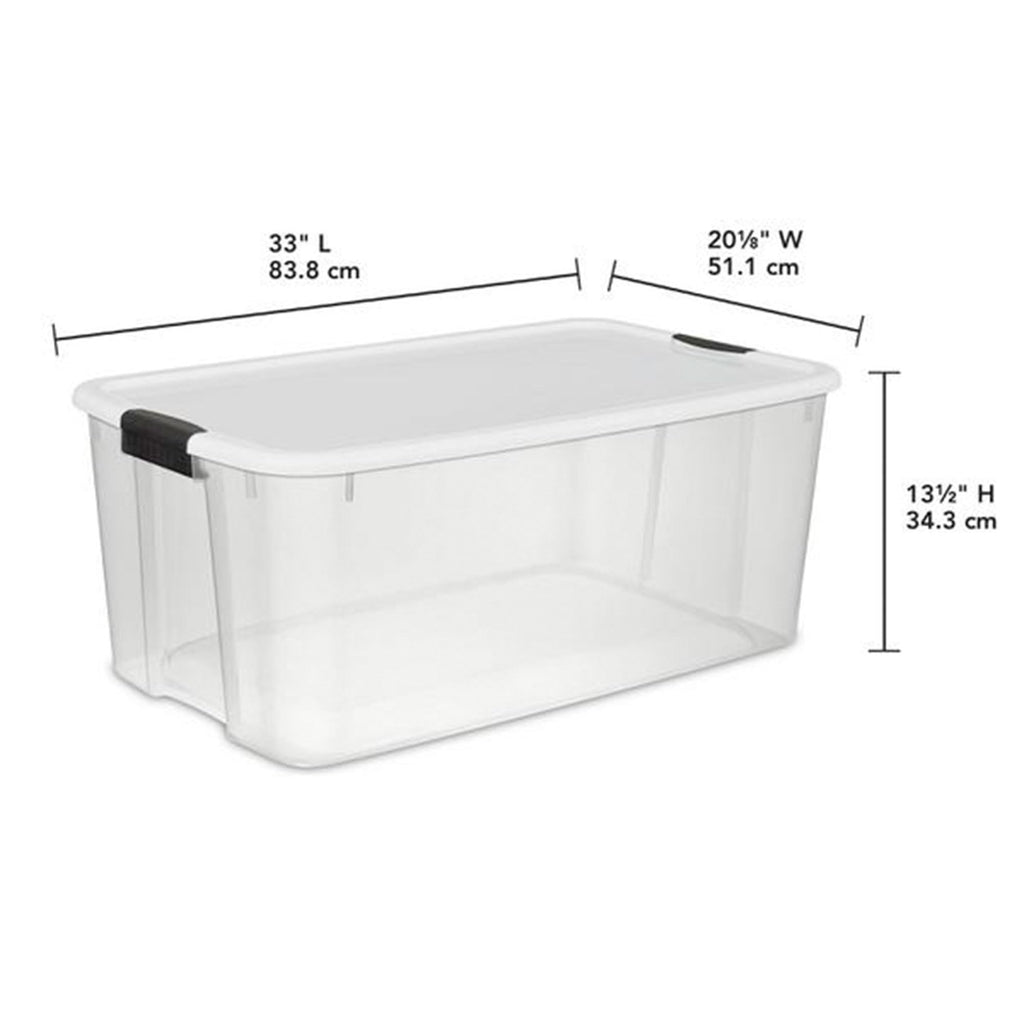 STERILITE 4-Pack Clear Plastic Storage Bins with Lids - 116 Quart