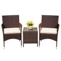 DEVOKO Patio Porch 3-Piece Rattan Furniture Set