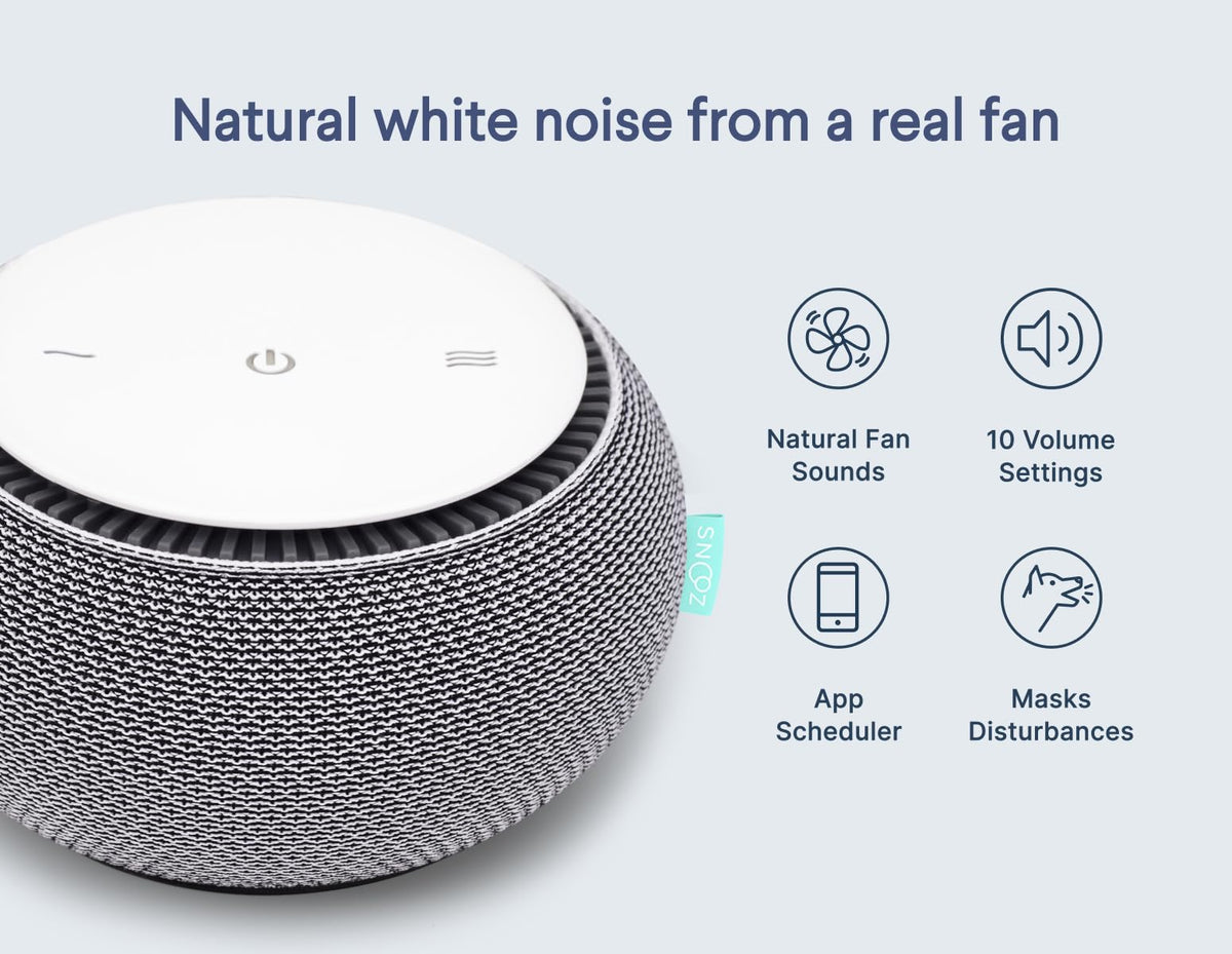 SNOOZ Smart White Noise Machine - Real Fan for Sleep Aid