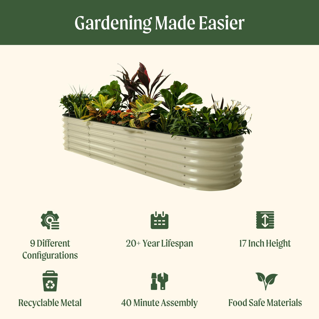 VEGO GARDEN Raised Garden Bed Kit - 17" Tall Metal Planter Box