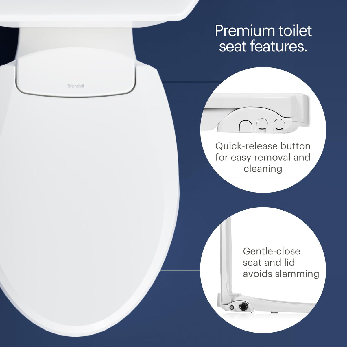BRONDELL Bidet Toilet Seat Non-Electric for Elongated Toilets