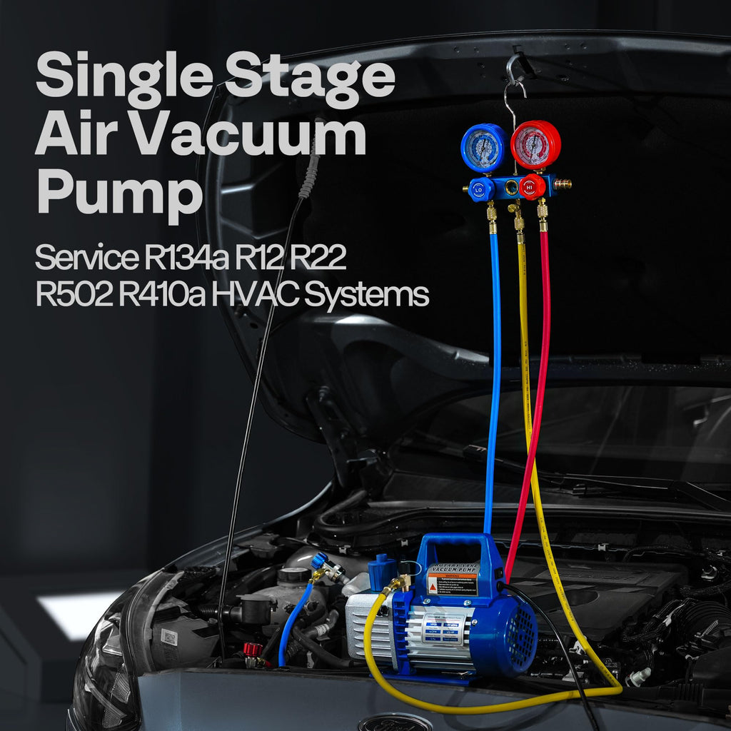 VIVOHOME VIVOHOME 1/3 HP Rotary Vane Vacuum Pump & Gauge Set