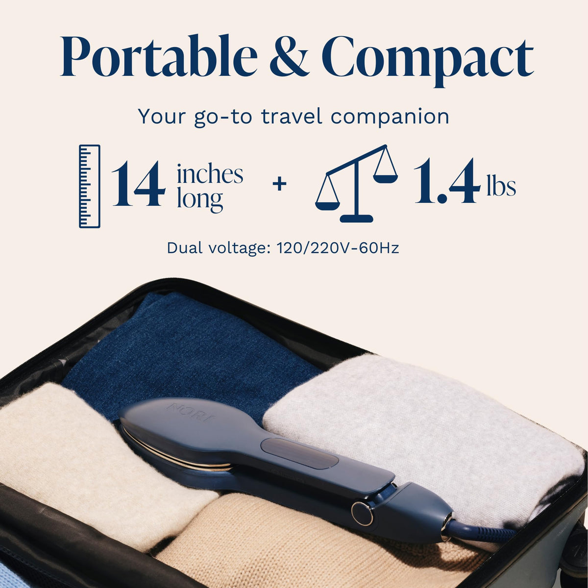NORI Press Travel Steam Iron - Handheld Steamer with 6 Settings