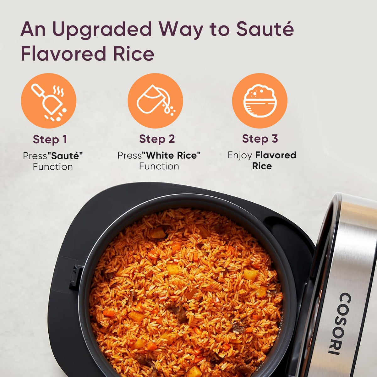 COSORI Rice Cooker 10 Cup with Fuzzy Logic & Steamer