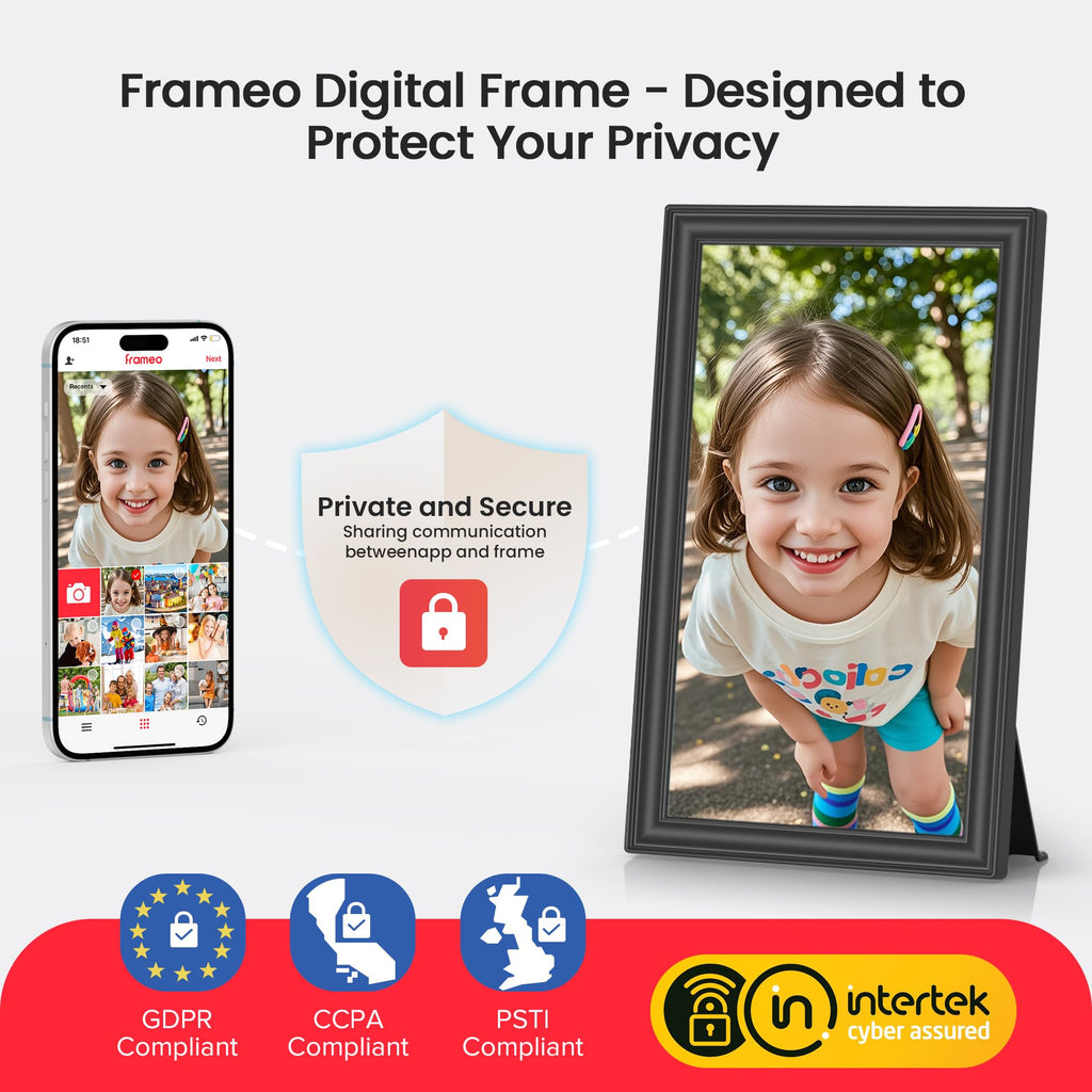 BIGASUO 64GB Frameo 15.6" WiFi Digital Photo Frame