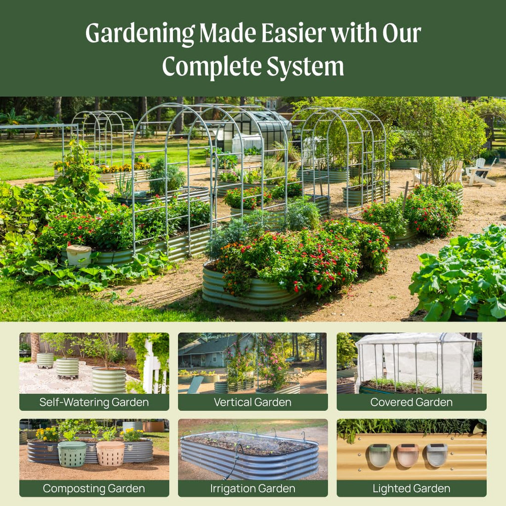 VEGO GARDEN Raised Garden Bed Kit - 17" Tall Metal Planter Box