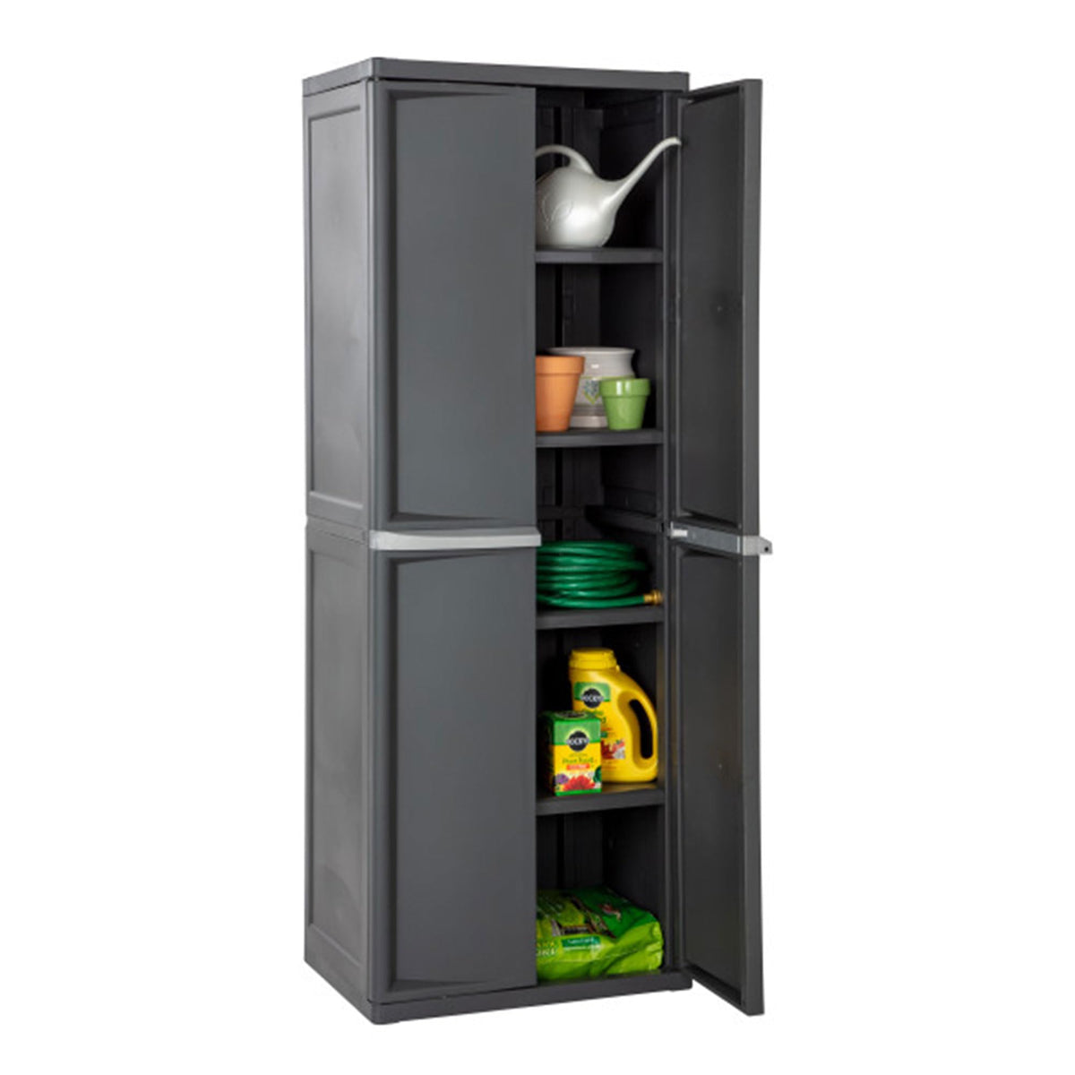 STERILITE 4 Shelf Plastic Storage Cabinet - Heavy Duty Organizer