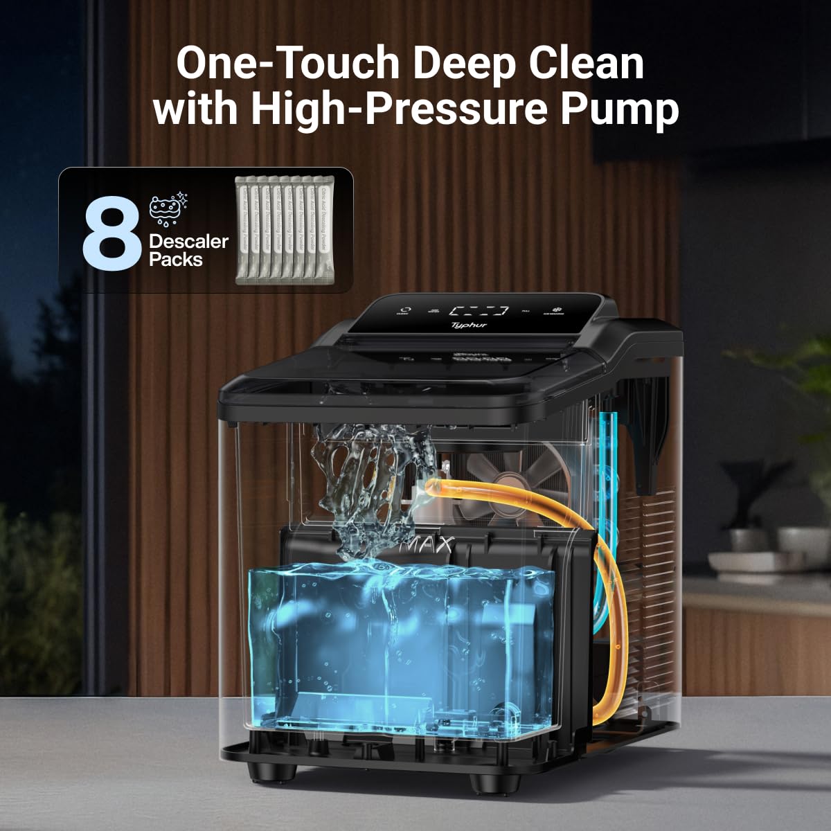 TYPHUR Fast Nugget Ice Maker - 35lbs/24H Crushed Ice Machine