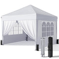 DRIFTALIA 10x10 Pop Up Canopy Tent with Sidewalls - White