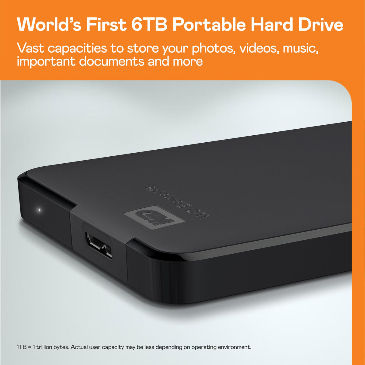 WD 6TB Elements Portable External Hard Drive - USB 3.0