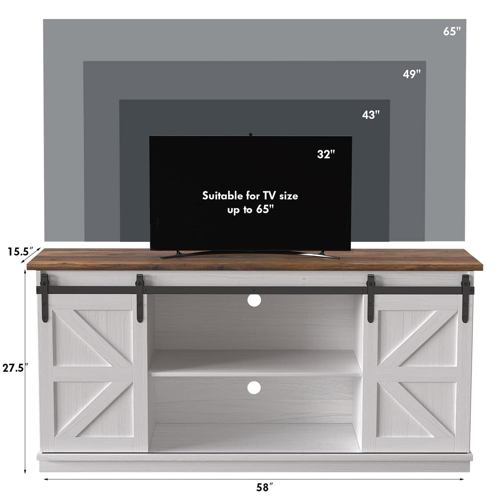 JUMMICO TV Stand for 65 Inch TV with Storage Cabinets