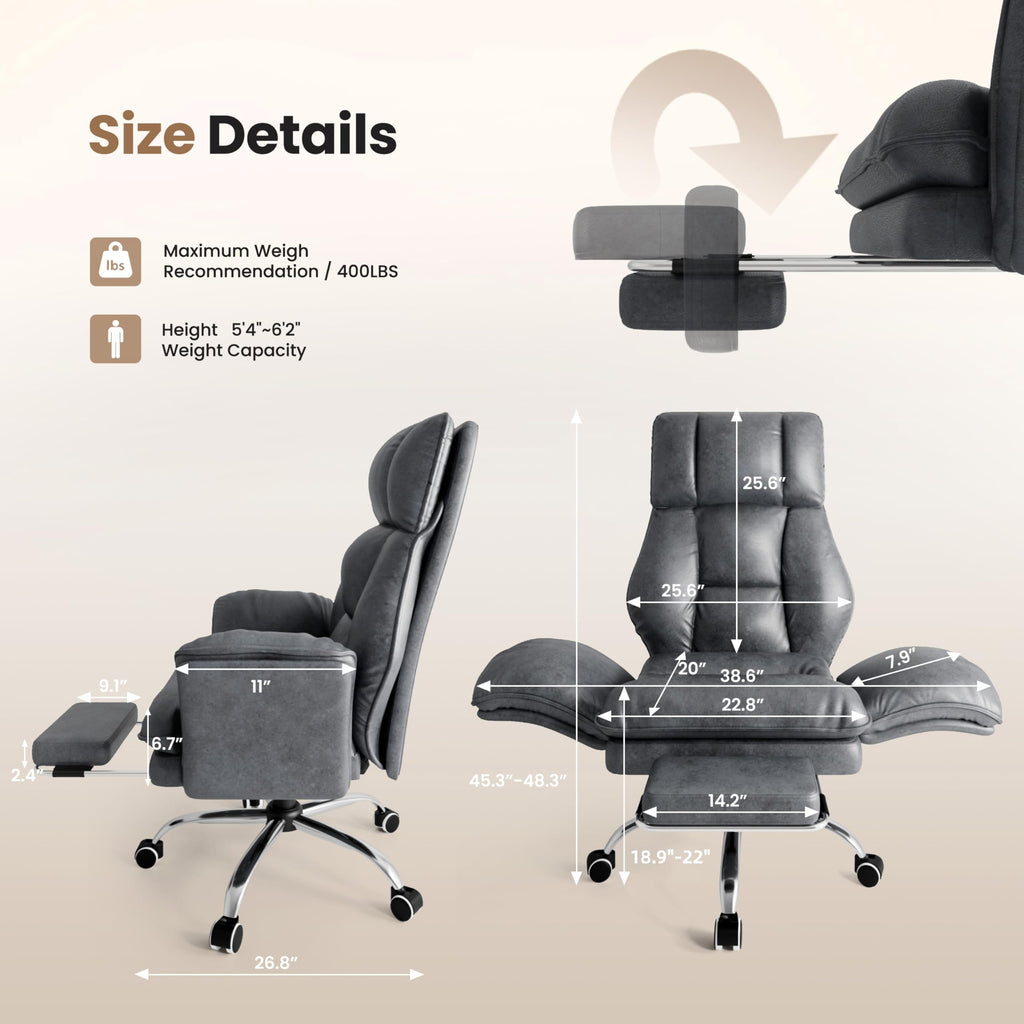 HOMRELEXA Big and Tall Executive Ergonomic Office Chair