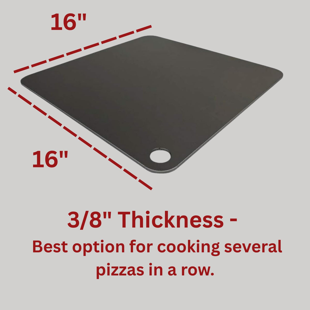 THERMICHEF 16" Pizza Steel - 3/8" Thick Cooking Steel