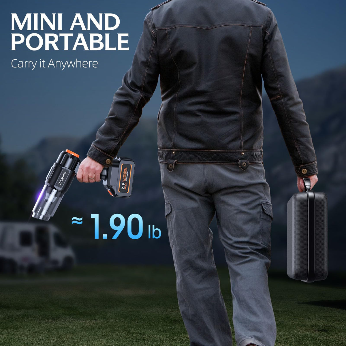 ZARIMI Portable Cordless Car Vacuum - 50000Pa High Power