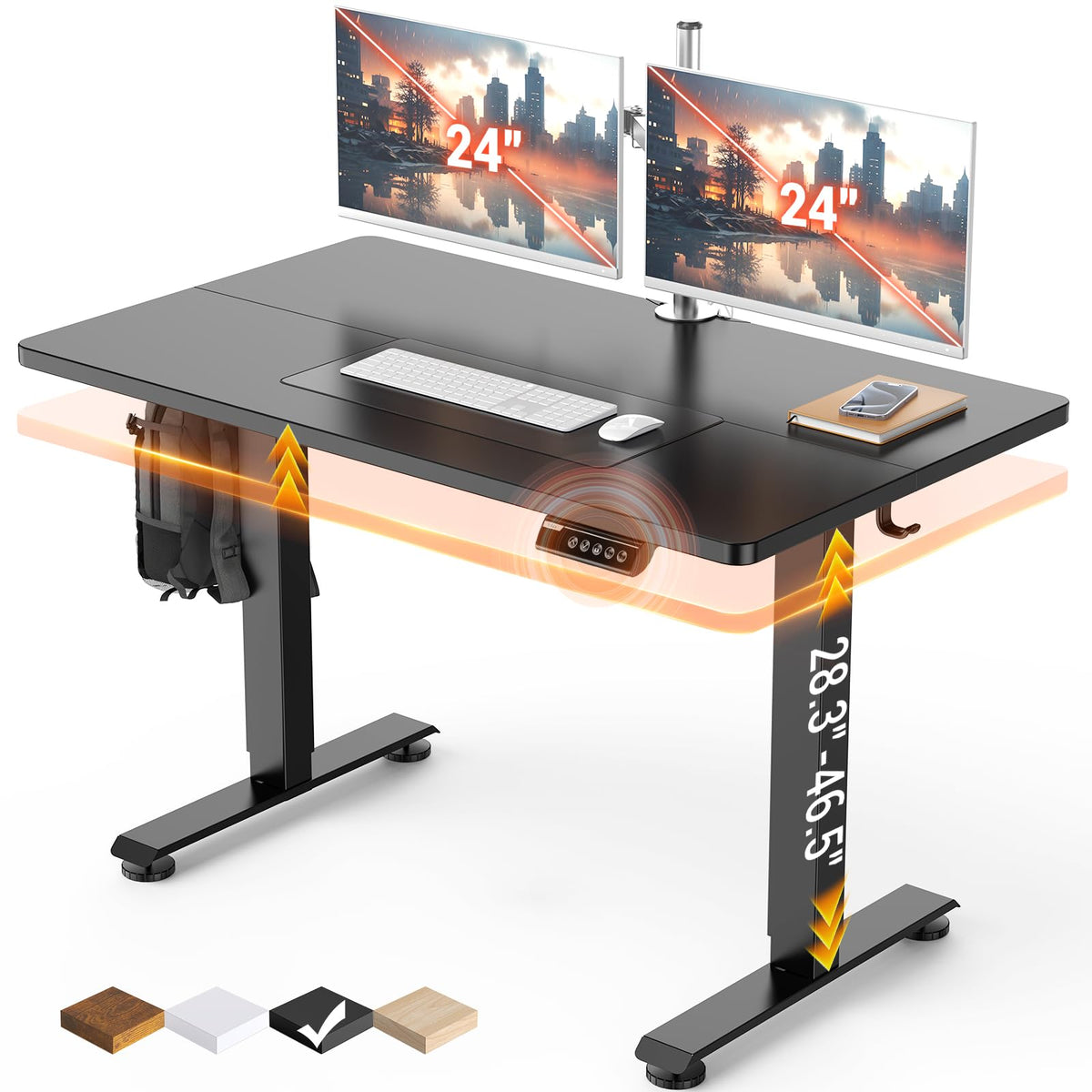 VEKEN 47.2" Adjustable Height Standing Desk - Modern Office Table