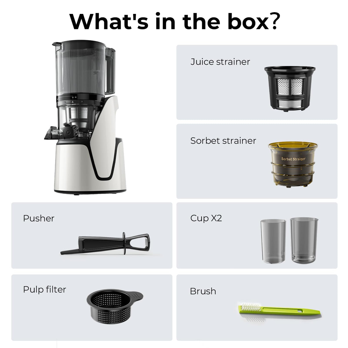 EANORUUS 3-in-1 Cold Press Juicer with 100oz Capacity