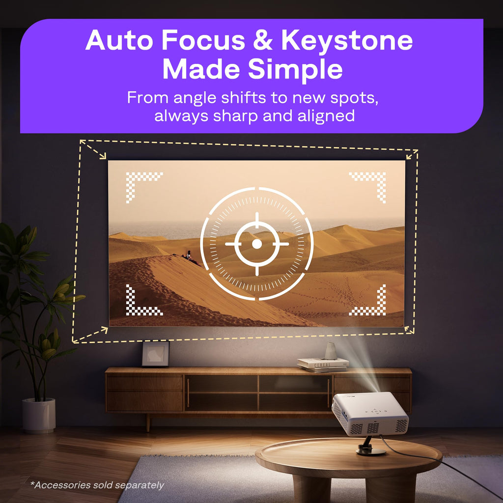 AURZEN Roku Smart Projector, 1080P FHD, Bluetooth & Wifi