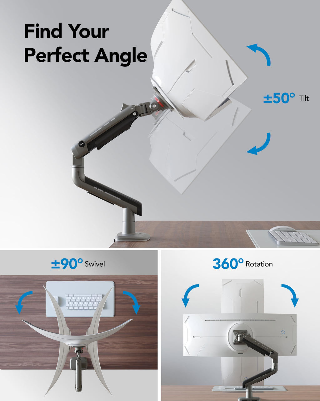 HUANUO TitanLift Heavy Duty Monitor Arm for 49" Screens