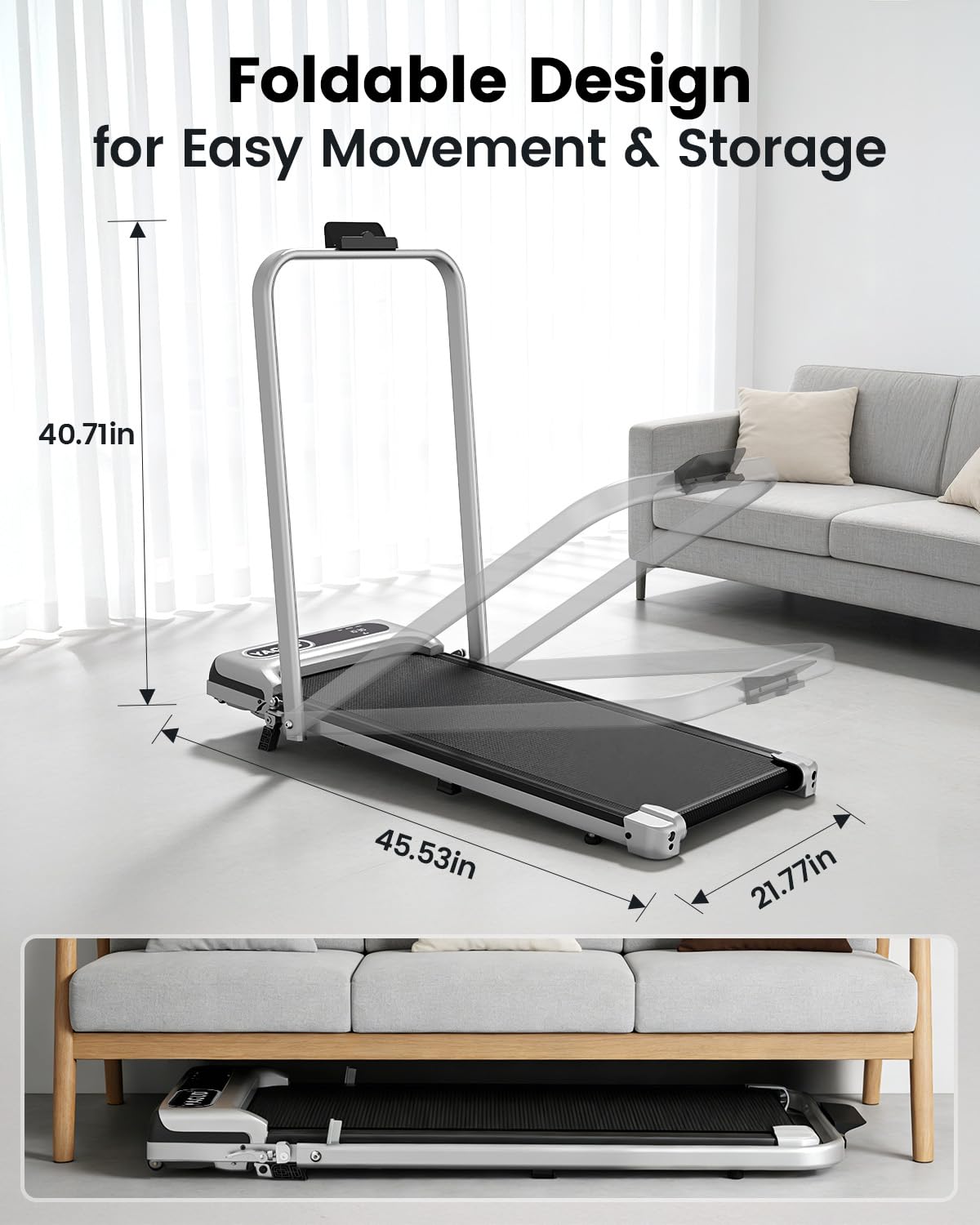 YAGUD Walking Pad Treadmill for Home Office & Jogging