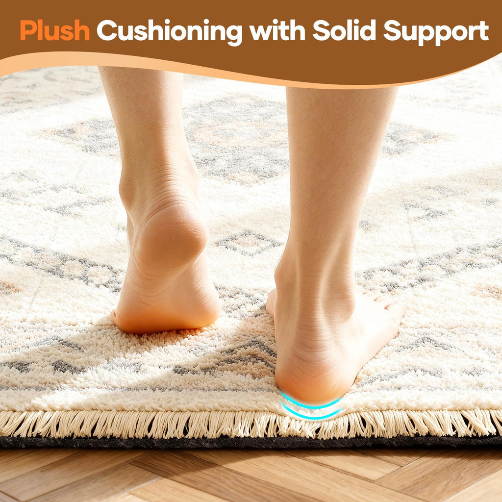 VEKEN Non-Slip Cushioned Rug Pad 9x12 ft for Hardwood Floors