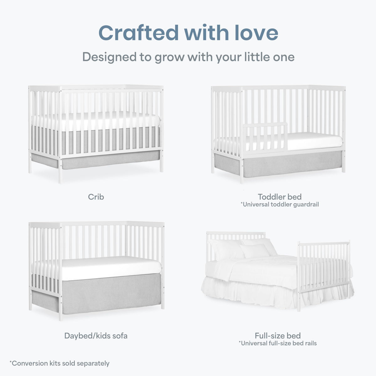 DREAM ON ME Synergy 5-in-1 Convertible Full-Size Baby Crib