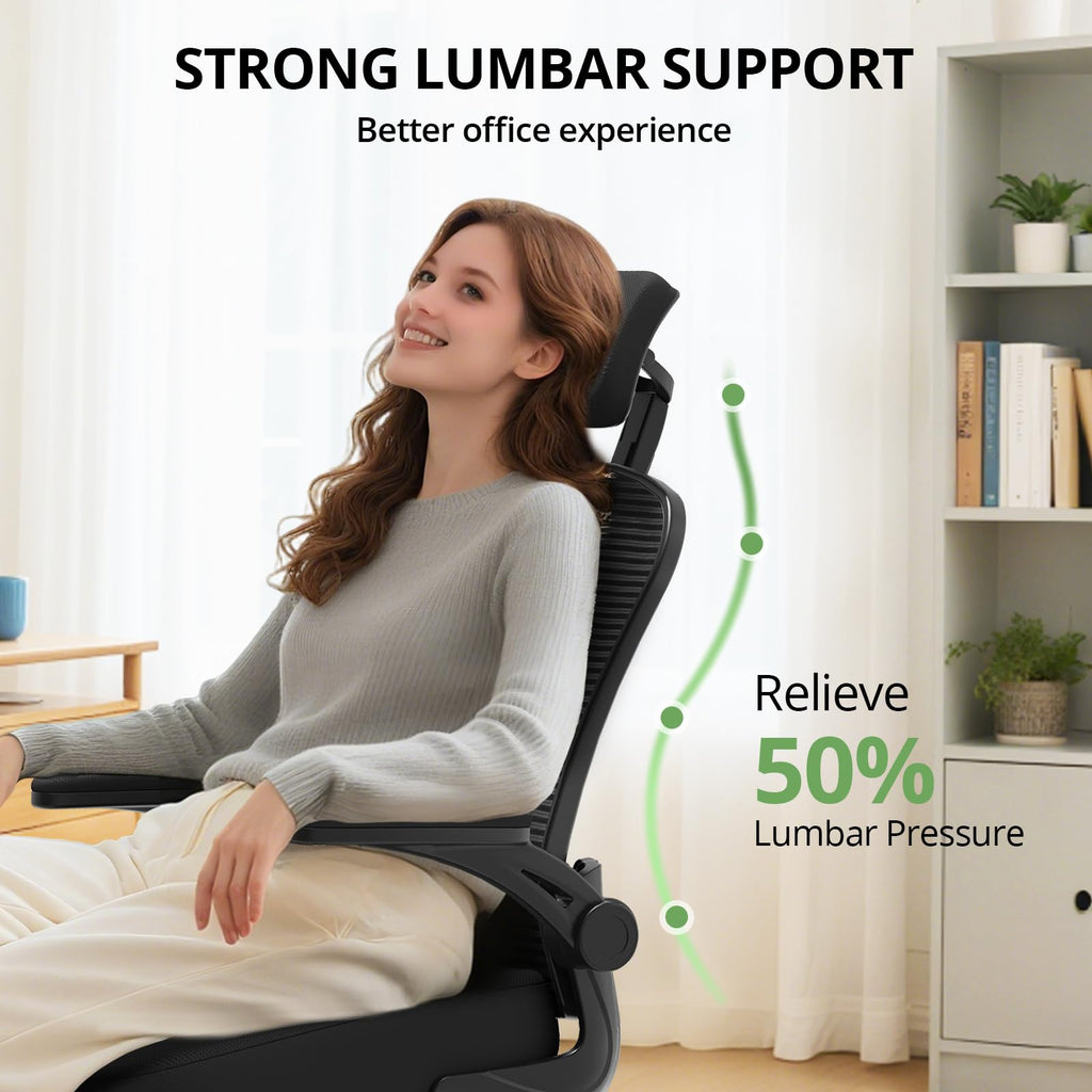 SYNORLA Ergonomic Desk Chair - 330LBS Capacity, High Back