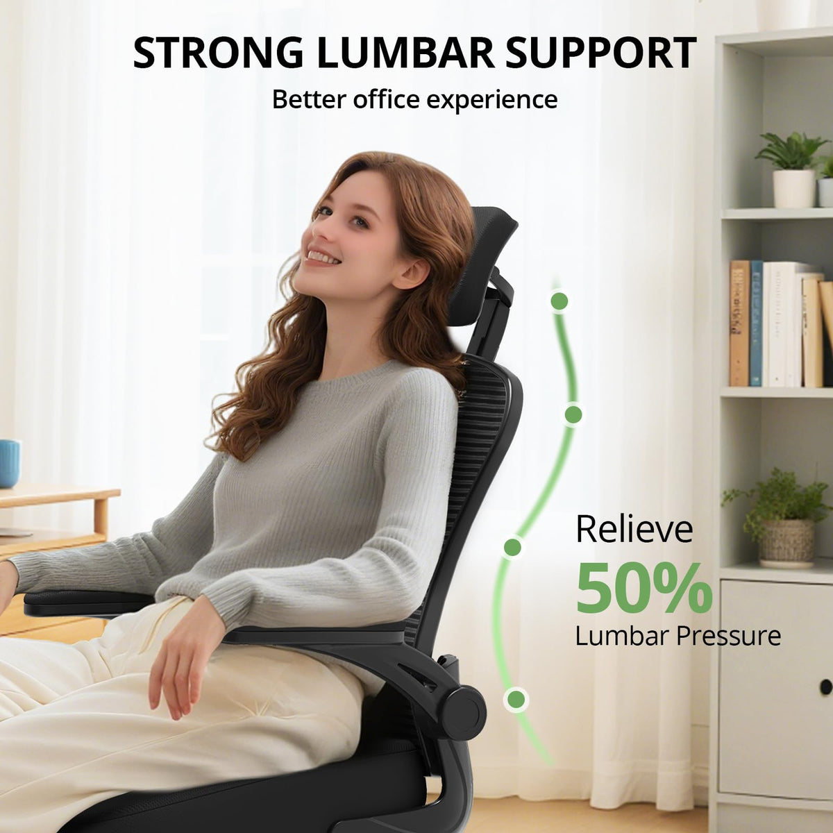 SYNORLA Ergonomic Desk Chair - 330LBS Capacity, High Back