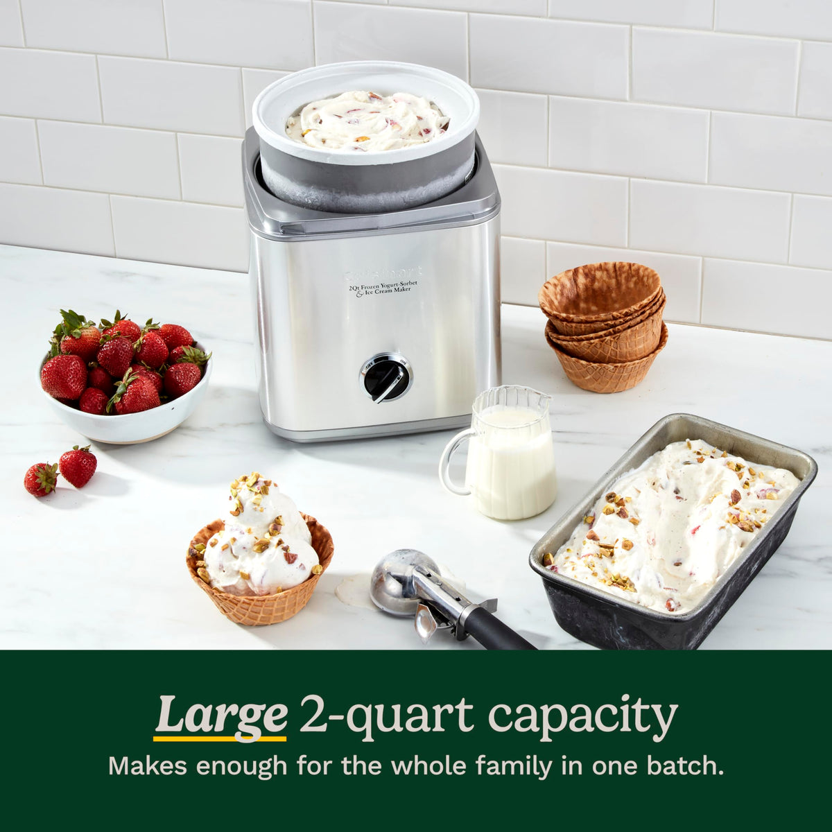 CUISINART Ice Cream Maker Machine - 2-Quart Frozen Dessert Maker