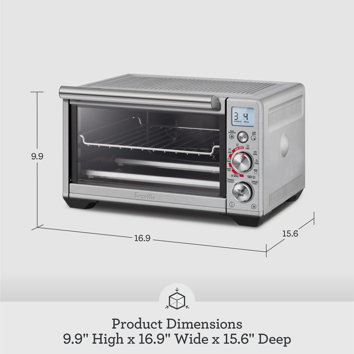 BREVILLE Smart Oven Air Fryer Compact - Brushed Stainless Steel