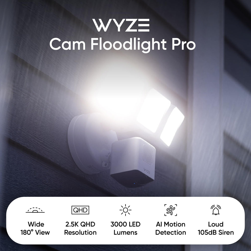WYZE Floodlight Camera Pro - 2.5K HD Outdoor Security