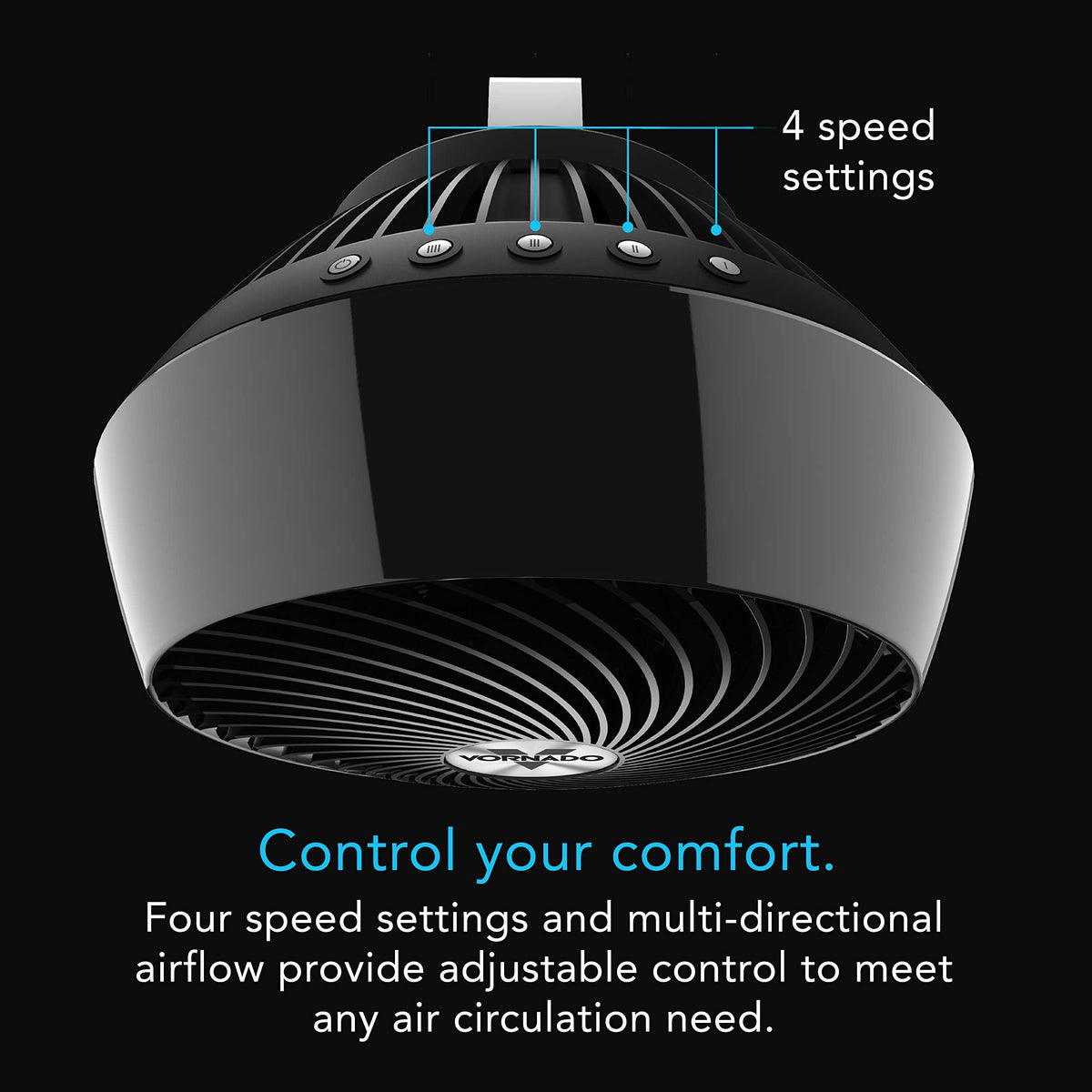 VORNADO 660 Large Air Circulator Fan - 4-Speed, Quiet Cooling