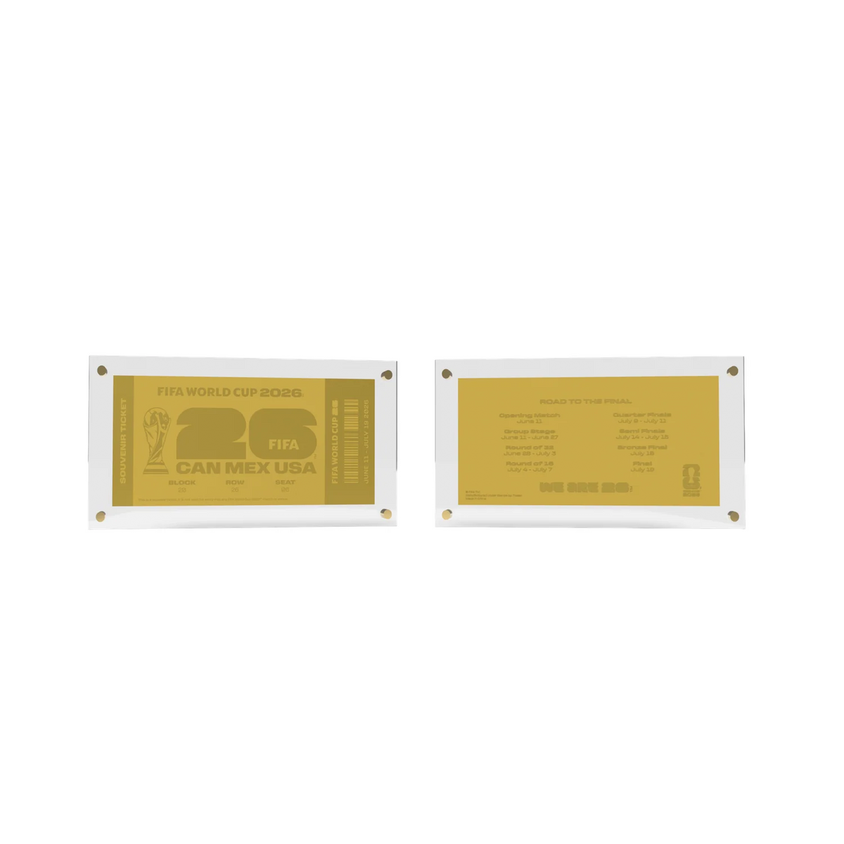 FIFA World Cup 2026™ Gold Metal Replica Ticket