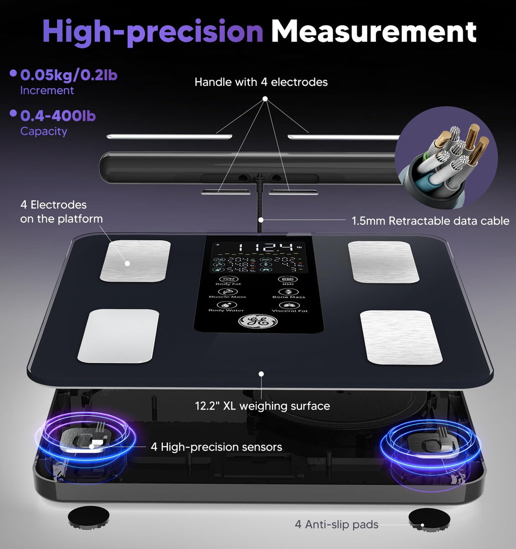 GE Smart Scale: 8-Electrode Bluetooth Body Composition Analyzer
