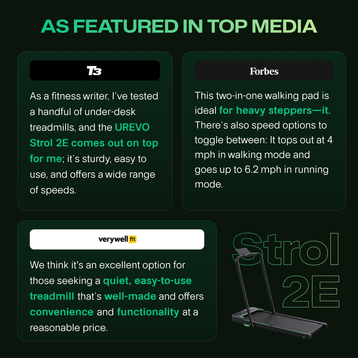 UREVO Strol 2E Smart 2-in-1 Folding Treadmill Compact