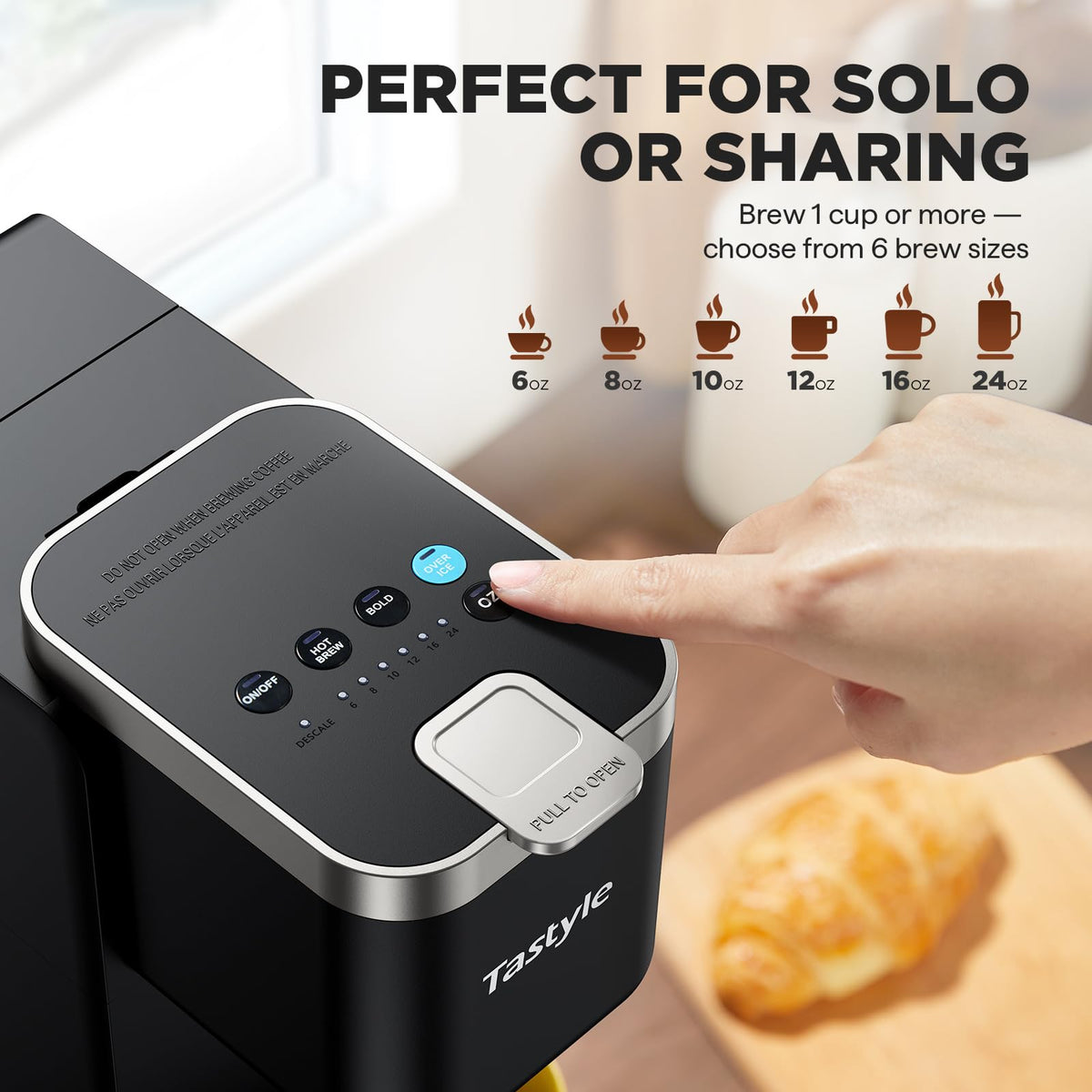 TASTYLE Single Serve Coffee Maker for K Cup & Grounds