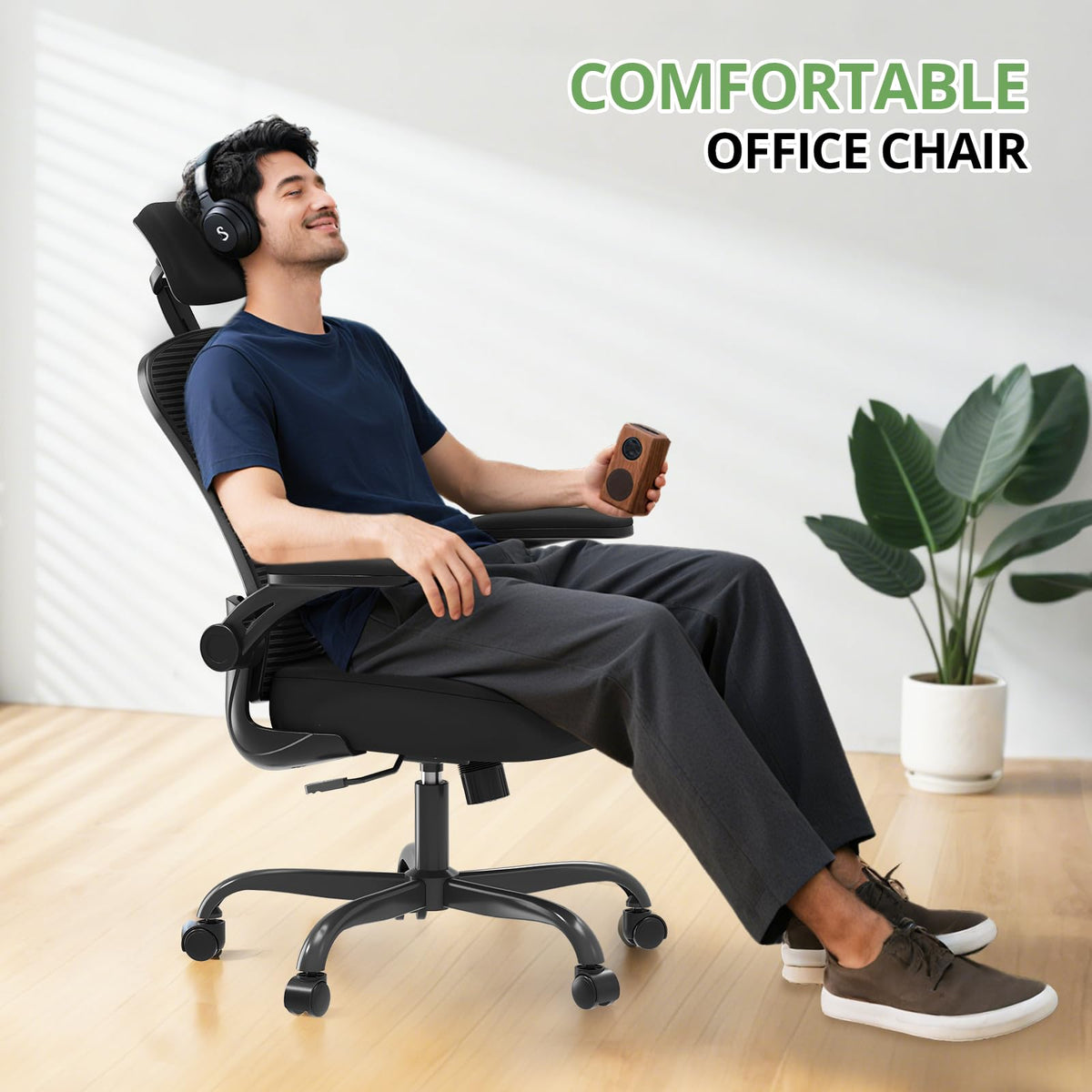 SYNORLA Ergonomic Desk Chair - 330LBS Capacity, High Back
