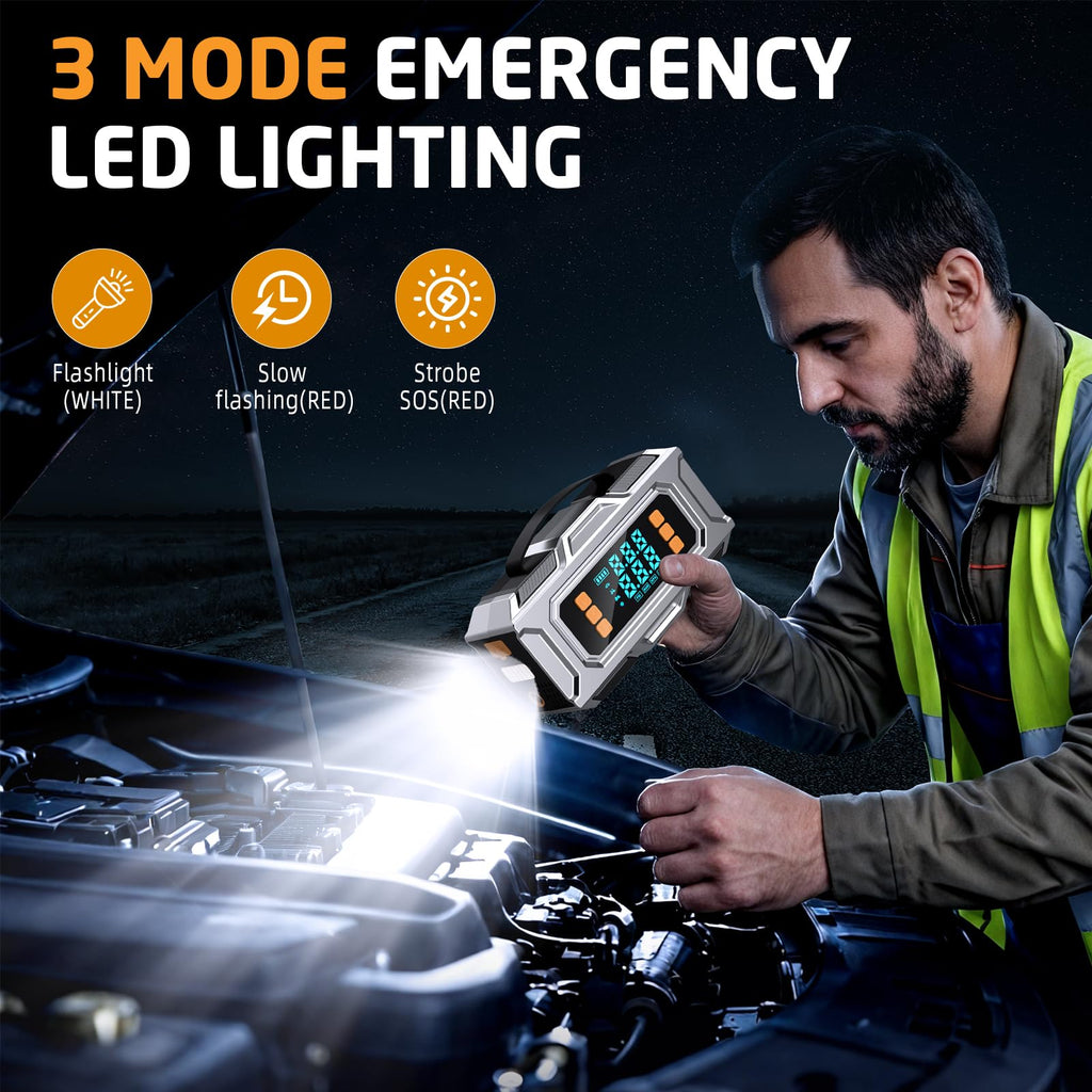 UNLEIVPE Jump Starter with Air Compressor, 8000A 12V Power Bank