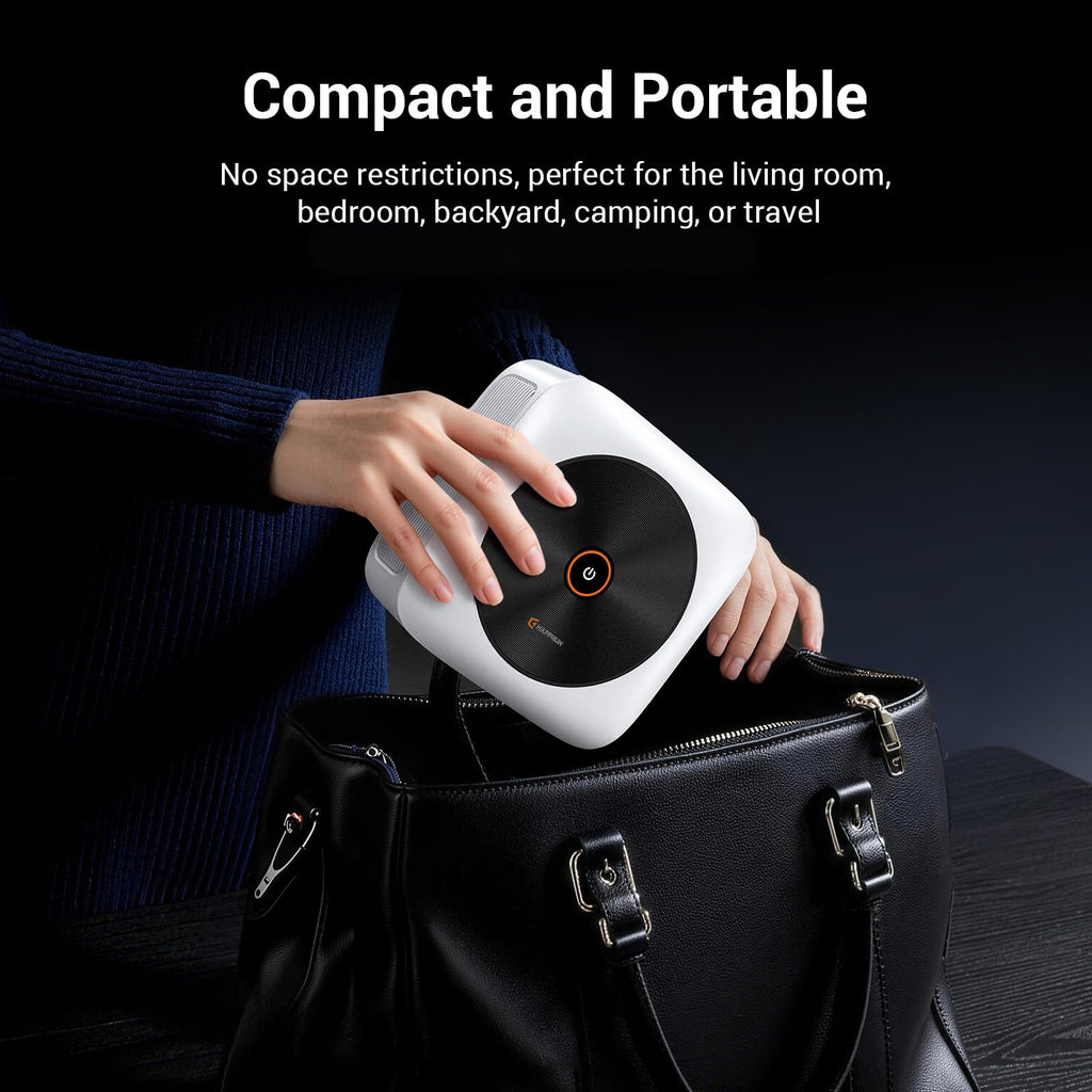 HAPPRUN 1500 ANSI Lumens Smart Outdoor Projector, 4K Resolution