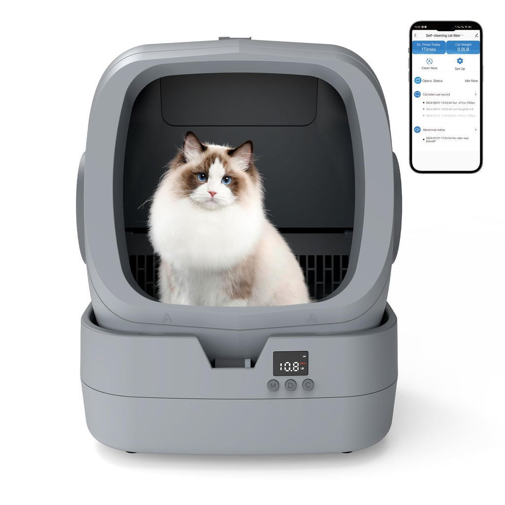 UPFAS Automatic Cat Litter Box - Self Cleaning & APP Control