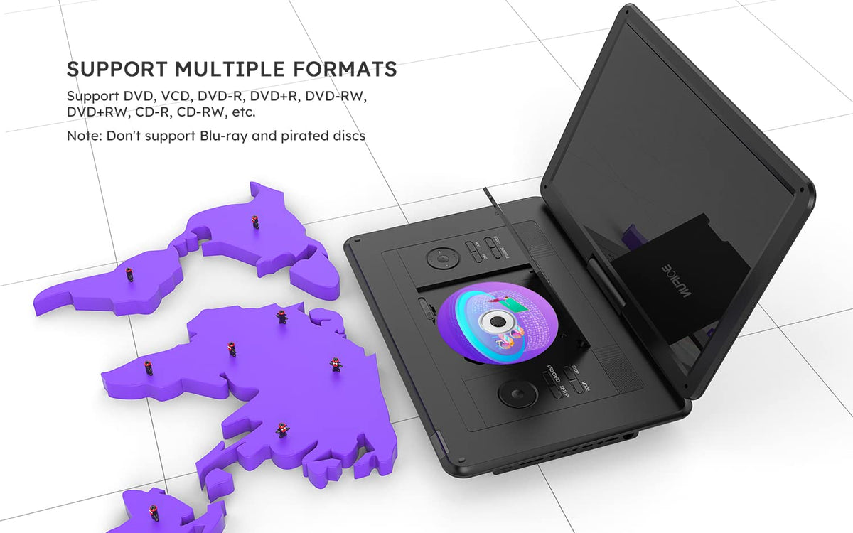 BOIFUN 17.5" Portable DVD Player with 15.6" HD Screen