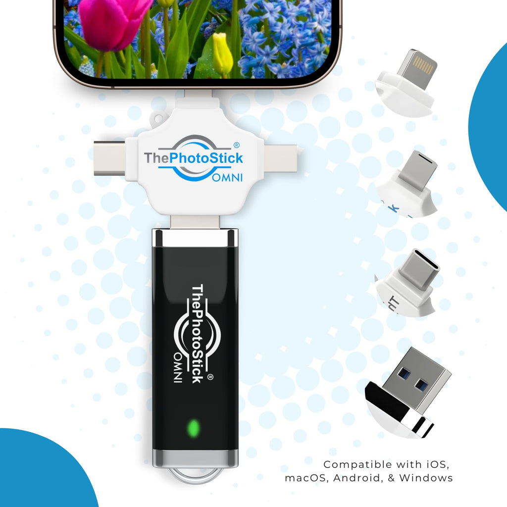 THEPHOTOSTICK Omni 128GB USB Flash Drive - Multiport Backup & Transfer