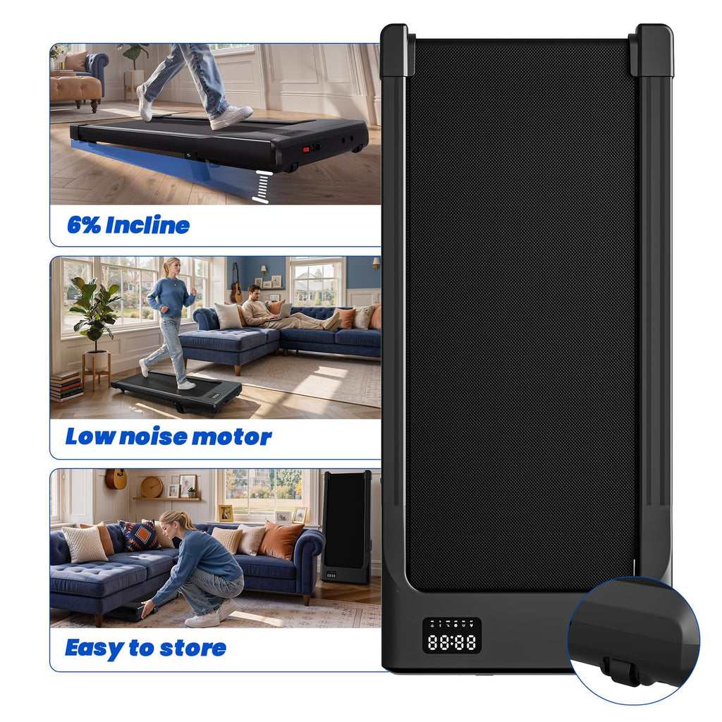 DEERRUN Under Desk Walking Pad Treadmill for Home & Office