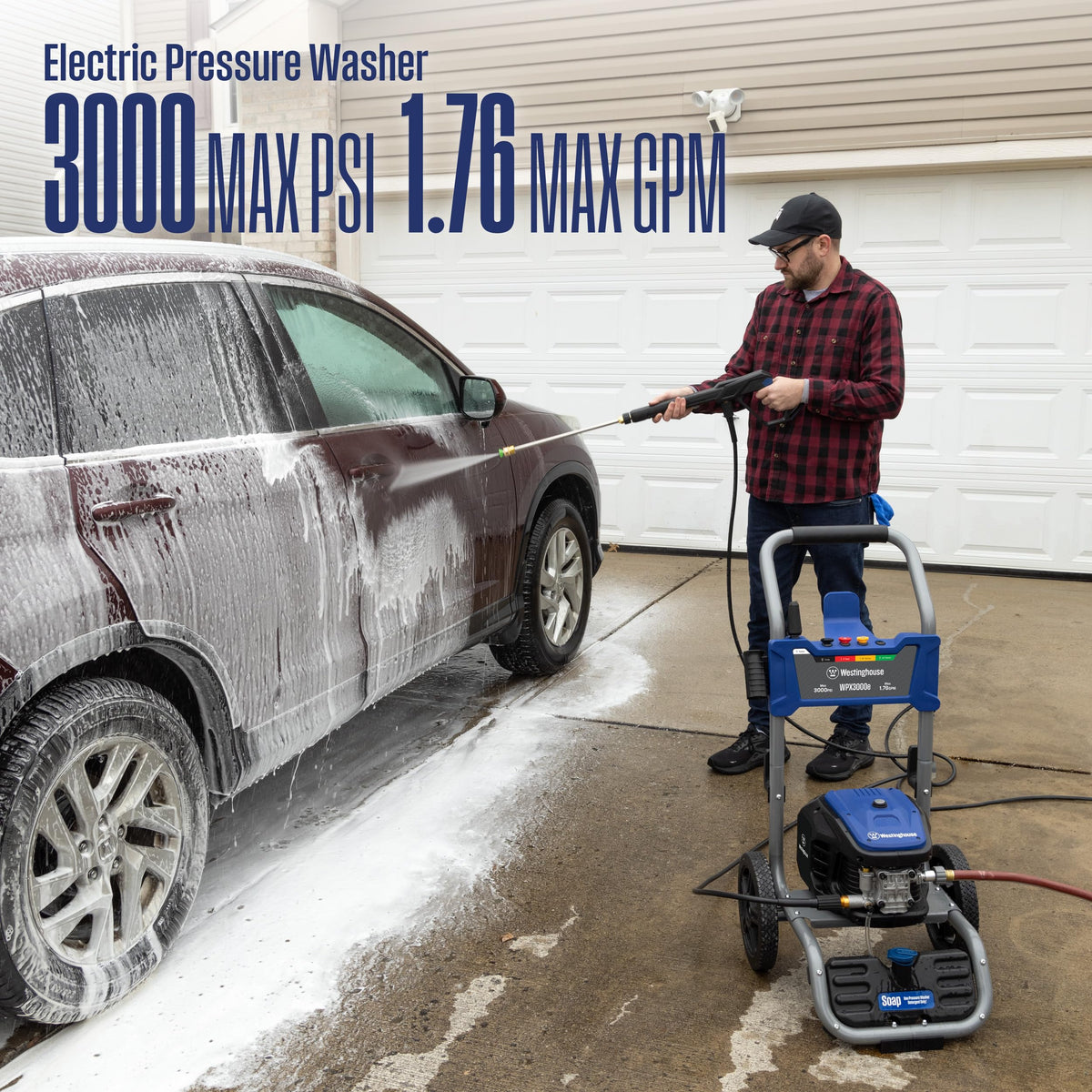 WESTINGHOUSE WPX3000e Electric Pressure Washer - 3000 PSI, 1.76 GPM