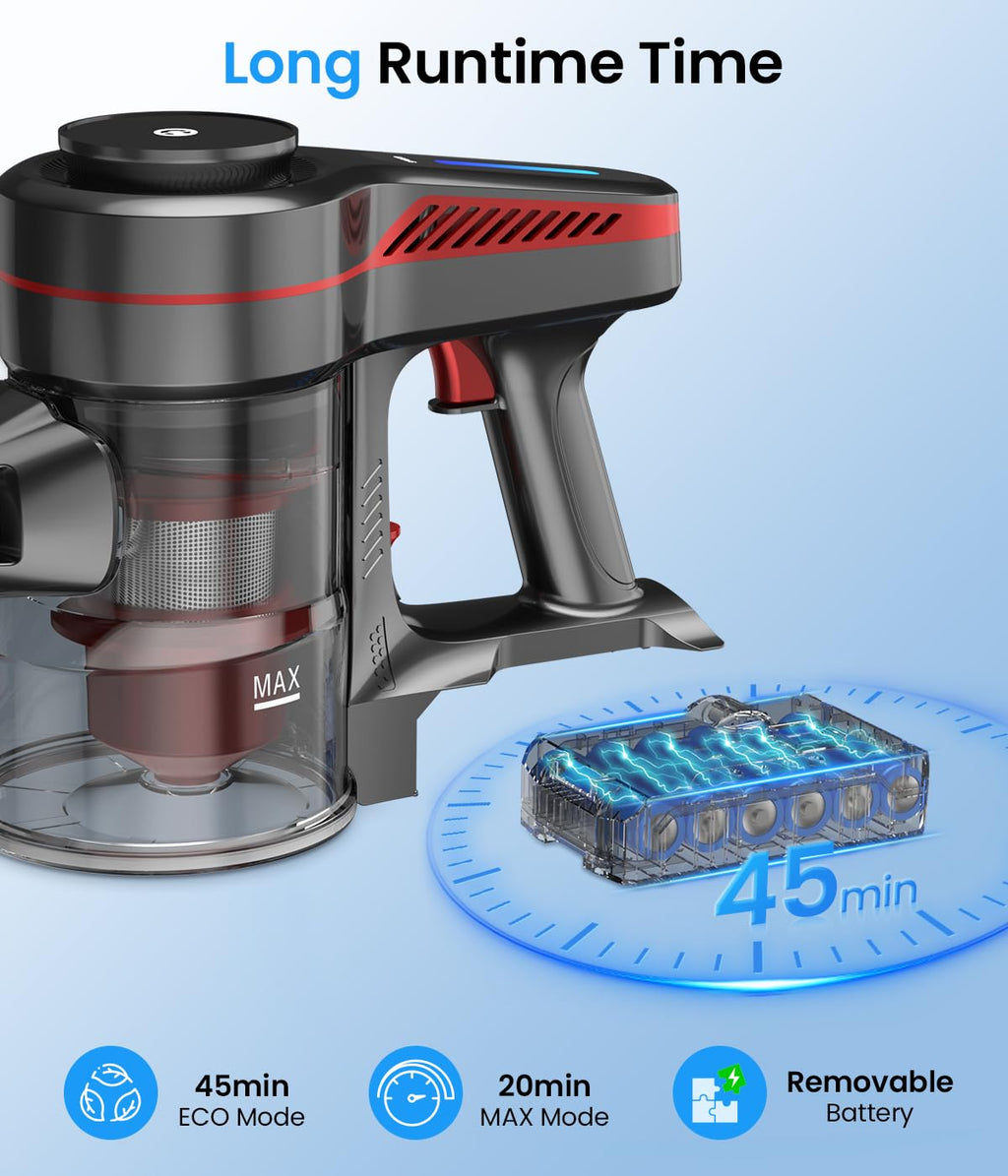 CHEBIO Cordless Stick Vacuum Cleaner with Powerful Suction